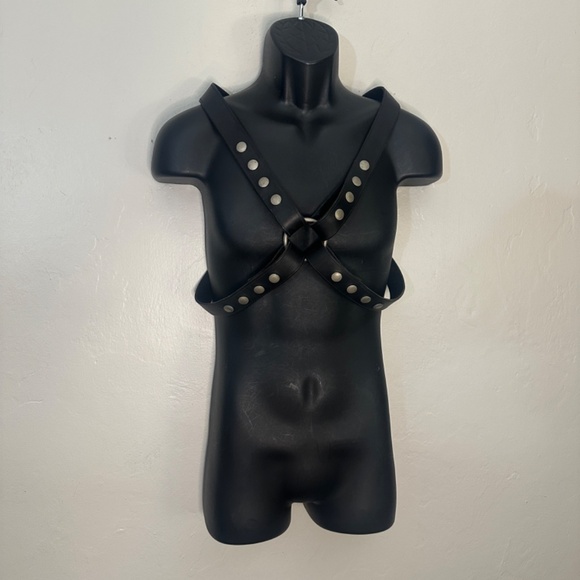 Men's Vintage Leather Masters Black Harness 34-40" Handcrafted - Picture 3 of 5